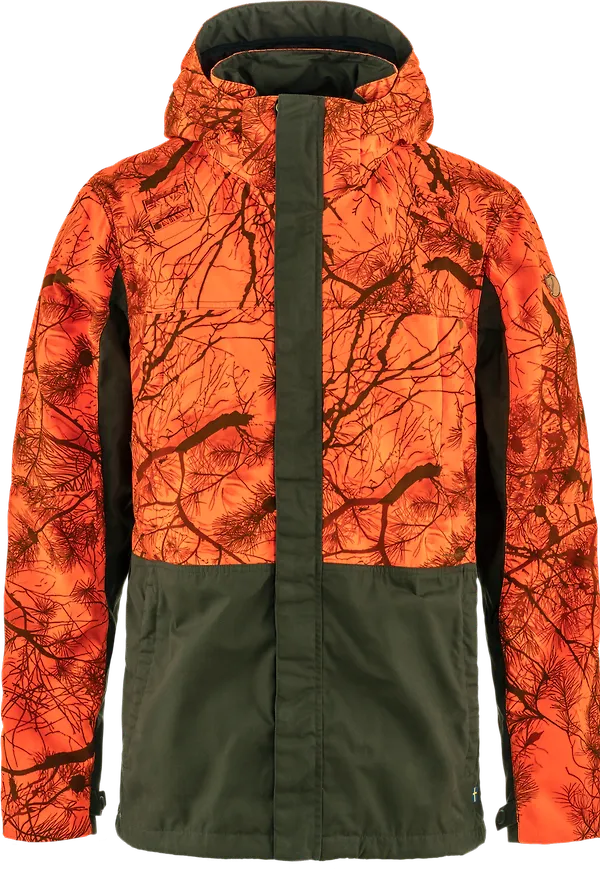 Fjällräven Men's Drev Hybrid Jacket Deep Forest-Orange Multi Camo