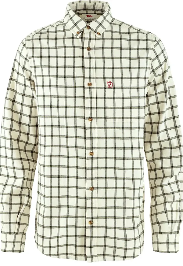 Fjällräven Men's Övik Flannel Shirt Chalk White-laurel Green