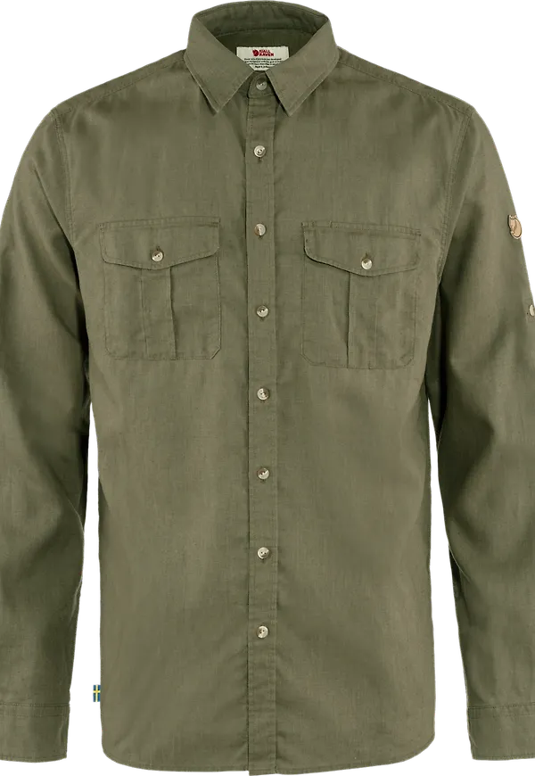 Fjällräven Men's Övik Travel Long Sleeved Shirt Green