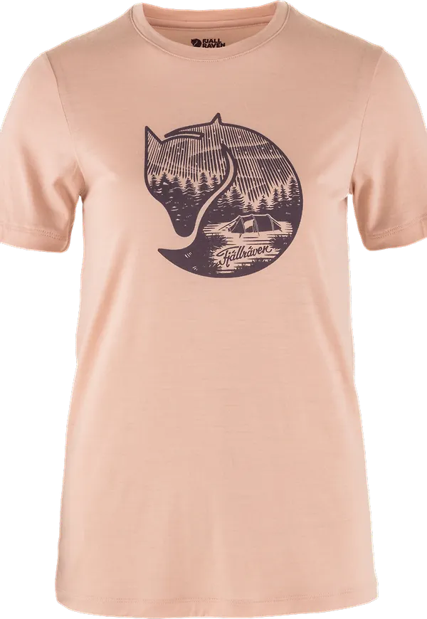 Fjällräven Women's Abisko Wool Fox Short Sleeve Chalk Rose-Port