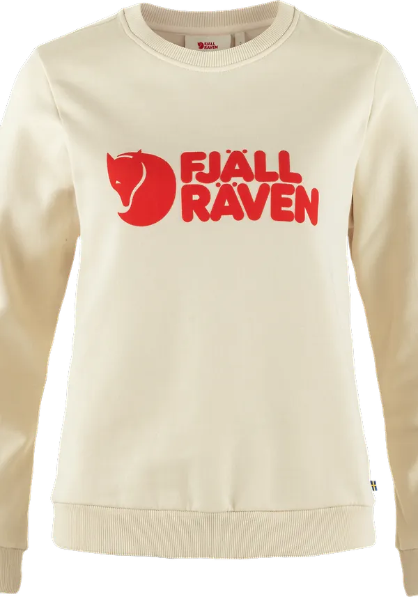 Fjällräven Women's Fjällräven Logo Sweater Chalk White-Flame Orange