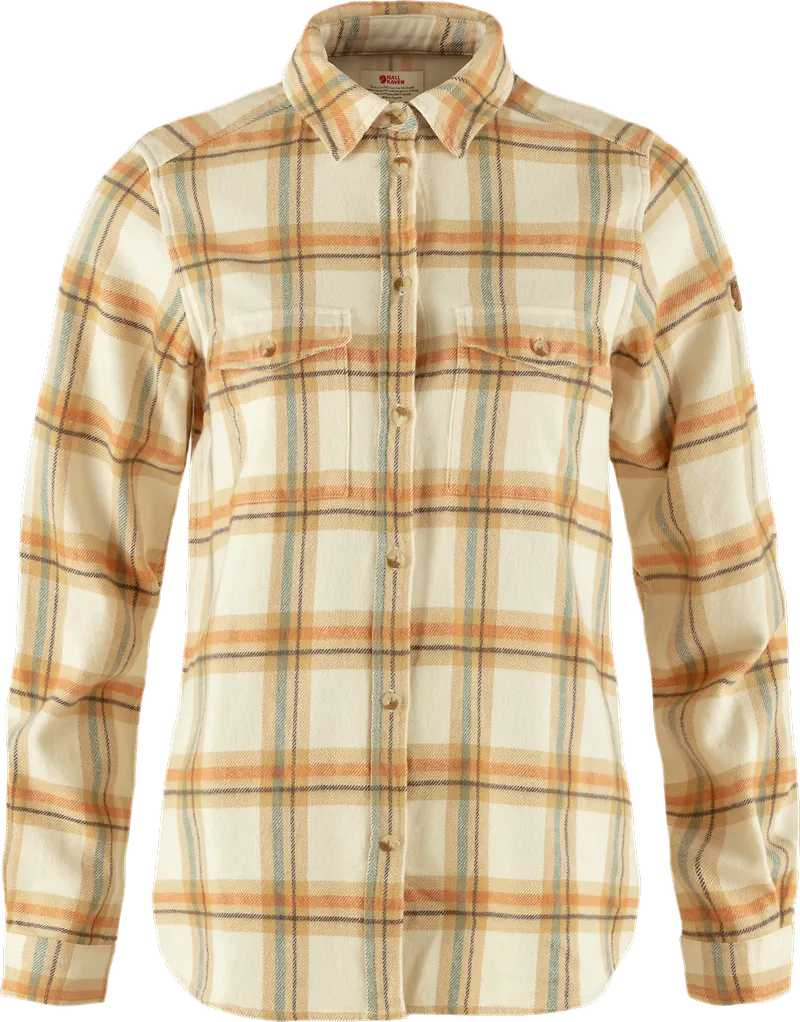 Fjällräven Women's Övik Heavy Flannel Shirt Chalk White-Dune Beige