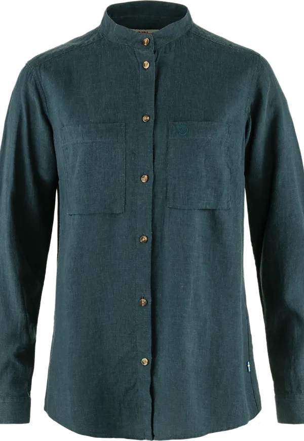 Fjällräven Women's Övik Hemp Shirt Long Sleeve Mountain Blue