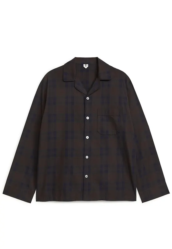 Flannel Pyjama Shirt - Brown