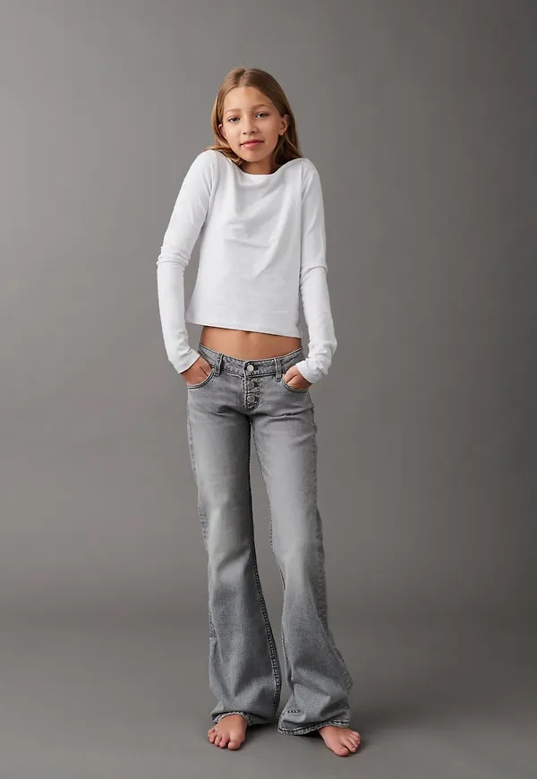 Flare button jeans tall