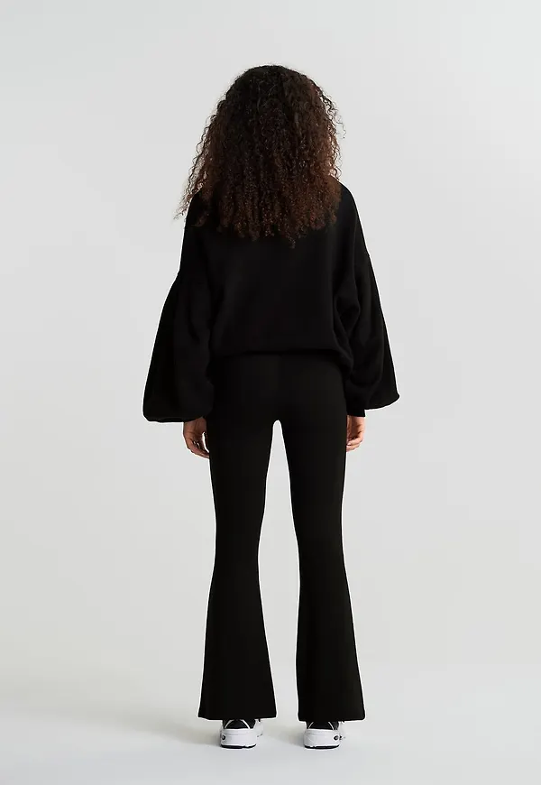 Flare petite jersey trousers