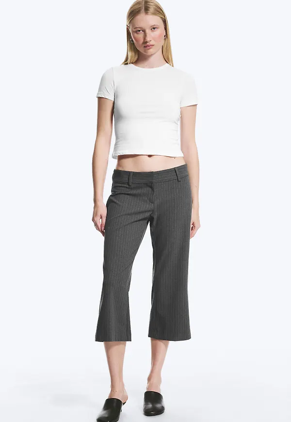 Flared Capri Suiting Trousers