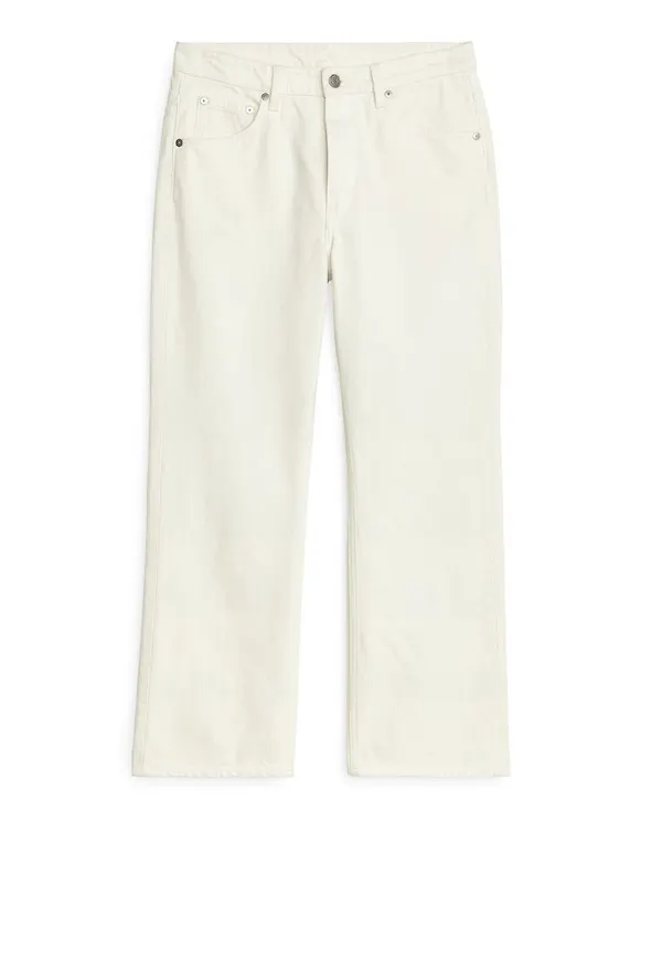 FLARED Cropped Jeans - White