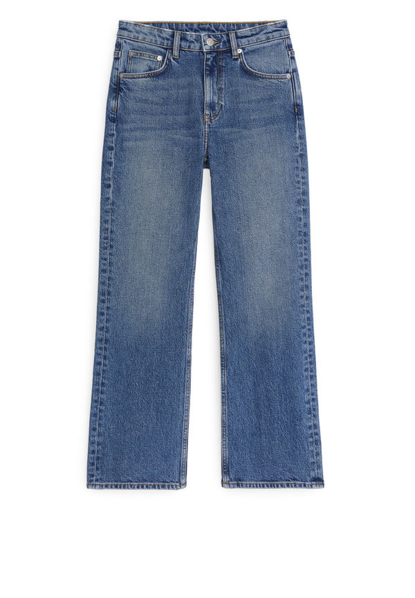 FLARED CROPPED STRETCH Jeans - Blue