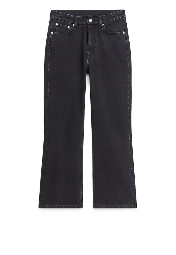 FLARED CROPPED Stretch Jeans - Grey