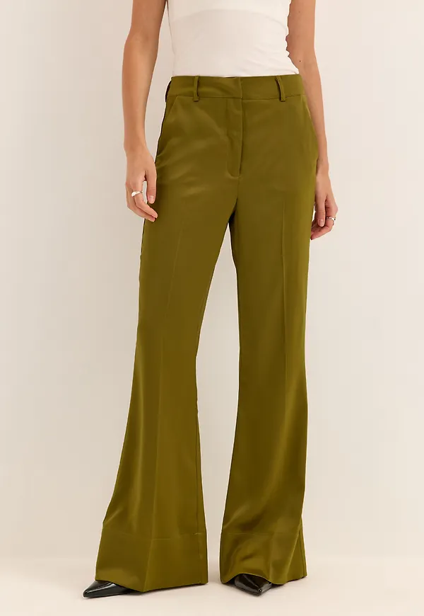 Flared Satin Trousers