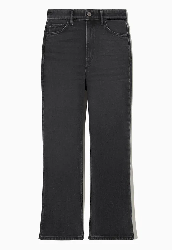 FLARED SLIM-FIT ANKLE-LENGTH JEANS