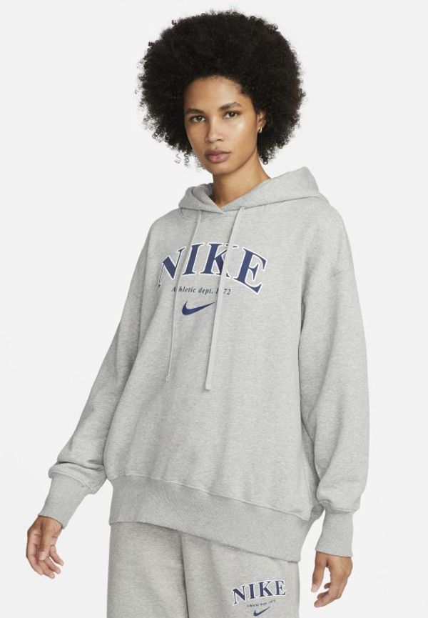 Fleecehuvtröja i oversize-modell Nike Sportswear för kvinnor - Grå