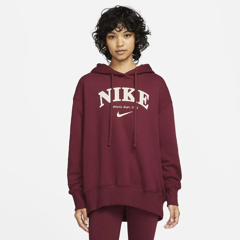 Fleecehuvtröja i oversize-modell Nike Sportswear för kvinnor - Röd