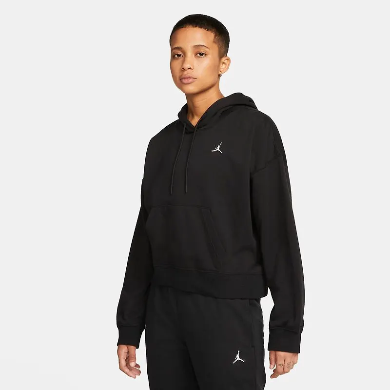 Fleecehuvtröja Jordan Essentials för kvinnor - Svart