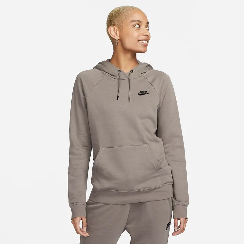 Fleecehuvtröja Nike Sportswear Essential för kvinnor - Grå