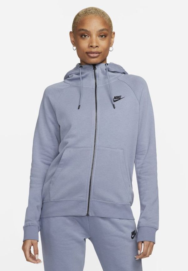 Fleecehuvtröja Nike Sportswear Essential med hel dragkedja för kvinnor - Blå