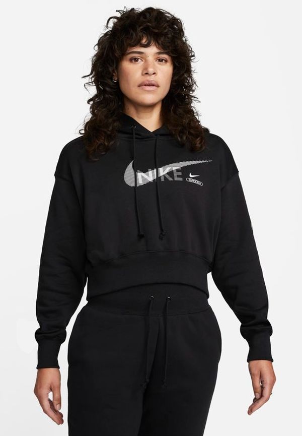 Fleecehuvtröja Nike Sportswear Swoosh för kvinnor - Svart