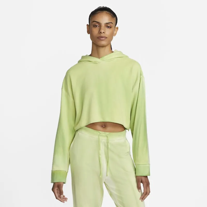 Fleecehuvtröja Nike Yoga Luxe för kvinnor - Gul