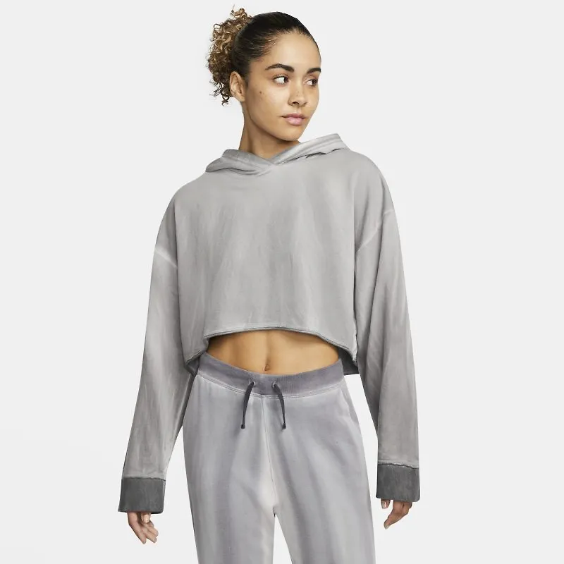 Fleecehuvtröja Nike Yoga Luxe för kvinnor - Svart