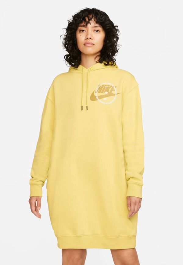Fleeceklänning med huva Nike Sportswear för kvinnor - Grön
