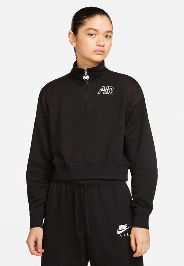 Fleecetröja med kvartslång dragkedja Nike Sportswear Air för kvinnor - Svart