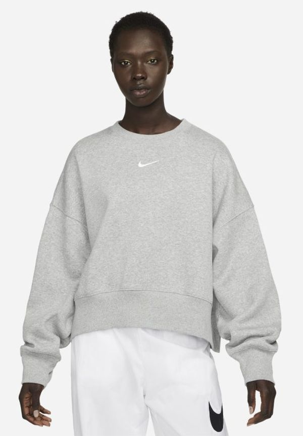 Fleecetröja med rund hals i oversize-modell Nike Sportswear Phoenix för kvinnor - Grå