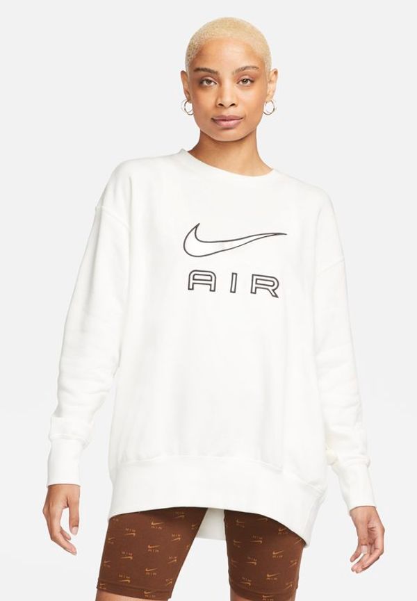 Fleecetröja med rund hals Nike Air för kvinnor - Vit
