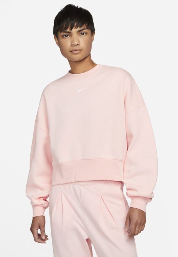 Fleecetröja Nike Sportswear Collection Essentials i oversize-modell med rund hals för kvinnor - Rosa