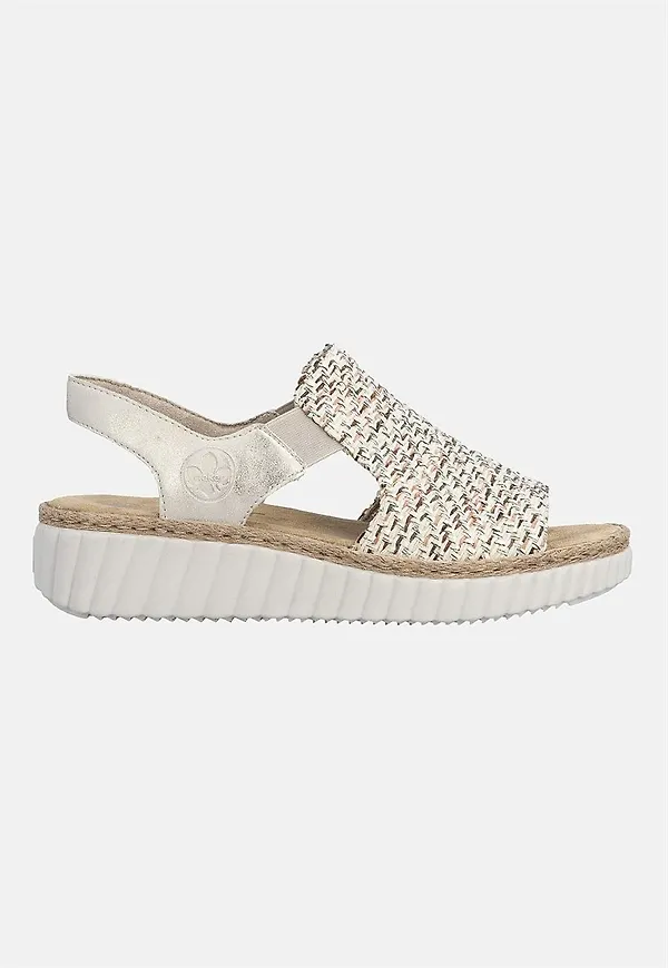 Flerfärgad sandal med hälrem