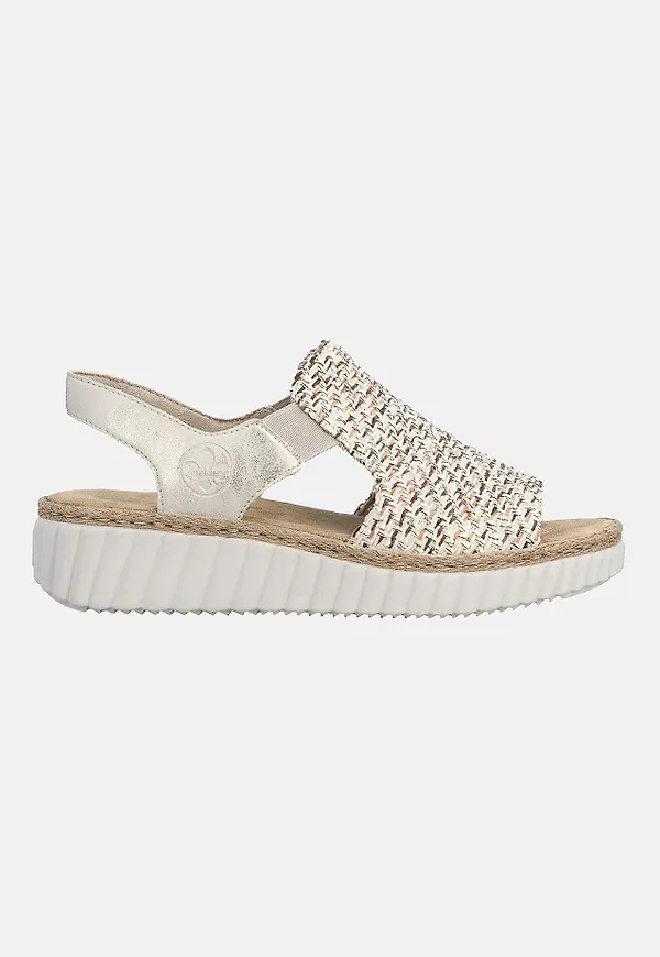 Flerfärgad sandal med hälrem