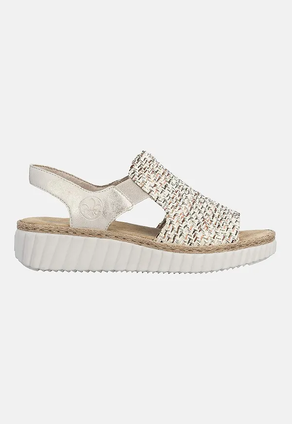Flerfärgad sandal med hälrem