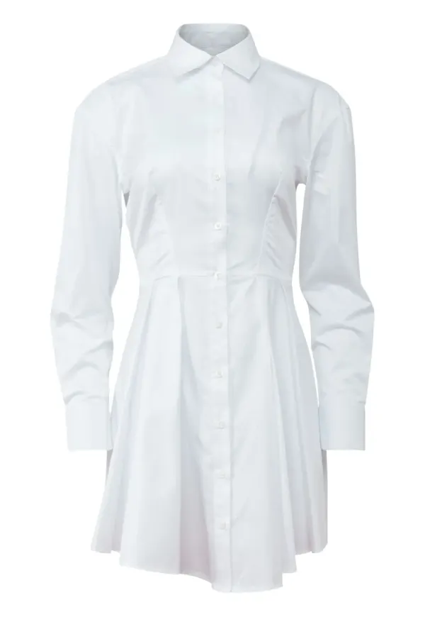 Fleur Du Mal kort plisserad skjortklänning - Vit – Farfetch