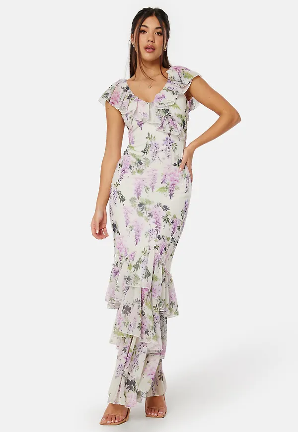 Floral Ruffle Hem Maxi Dress