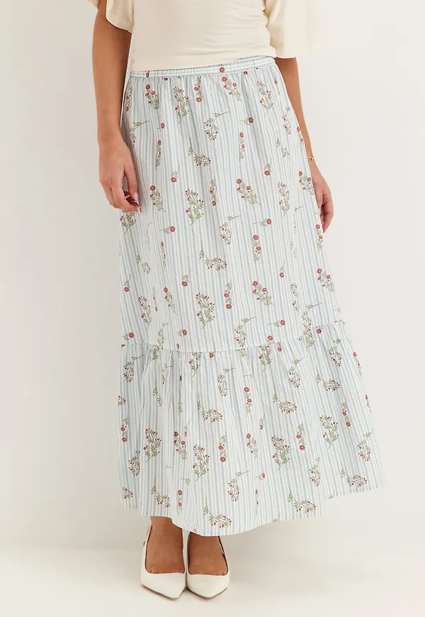 Flounce Detail Cotton Skirt