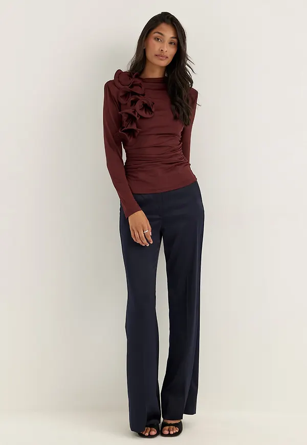 Flounce long Sleeve Top