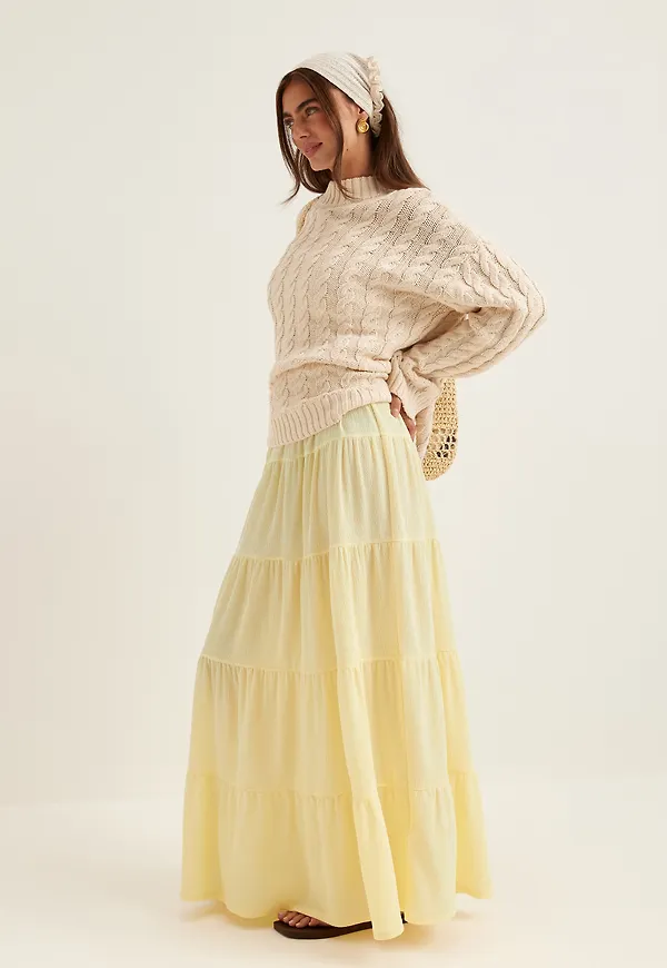 Flounce Maxi Skirt