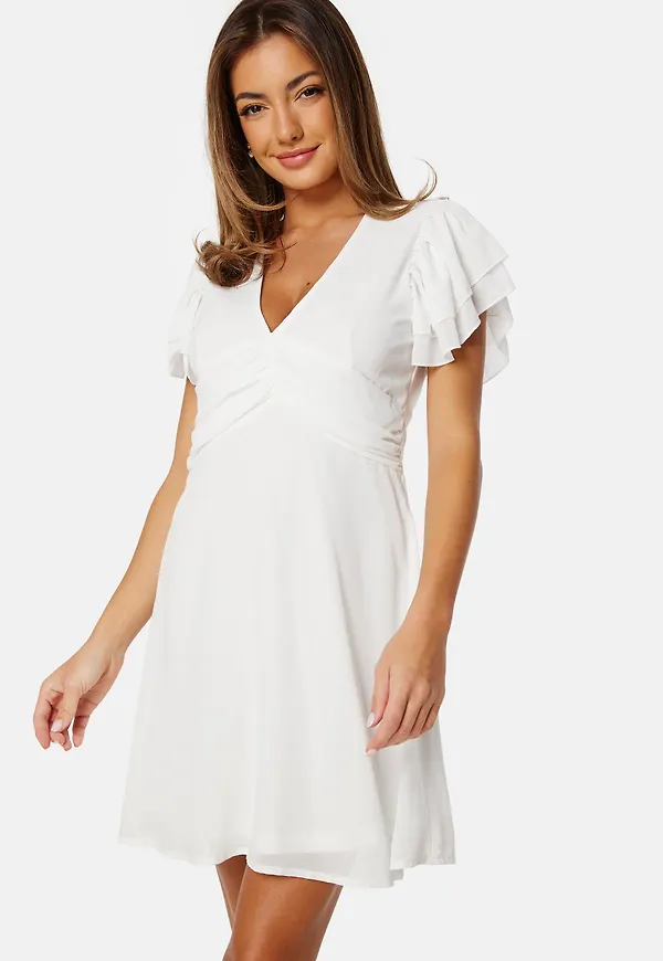 Flounce Sleeve Chiffon Dress