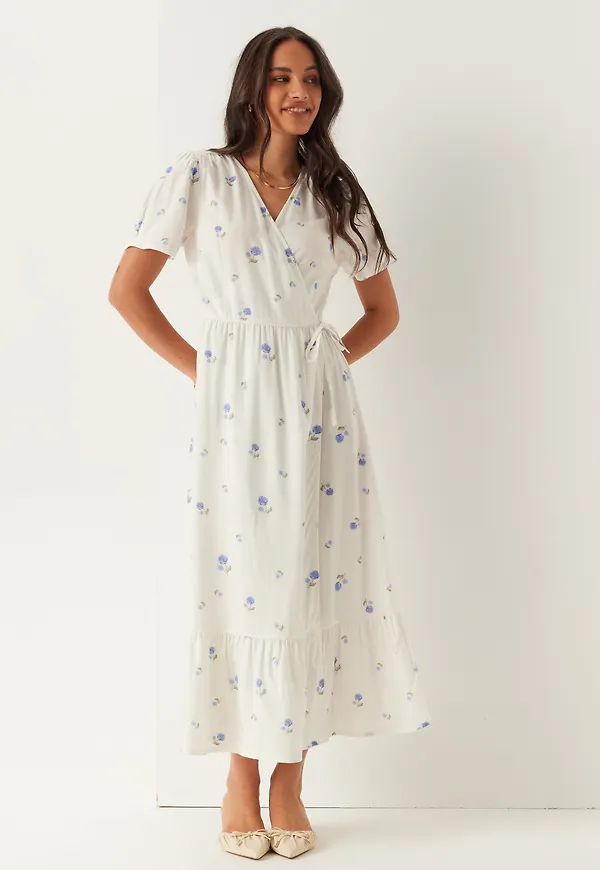 Flounce Viscose Wrap Dress