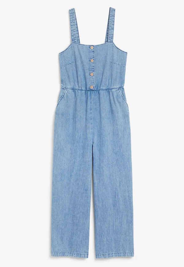 Flowy denim dungaree - Blue
