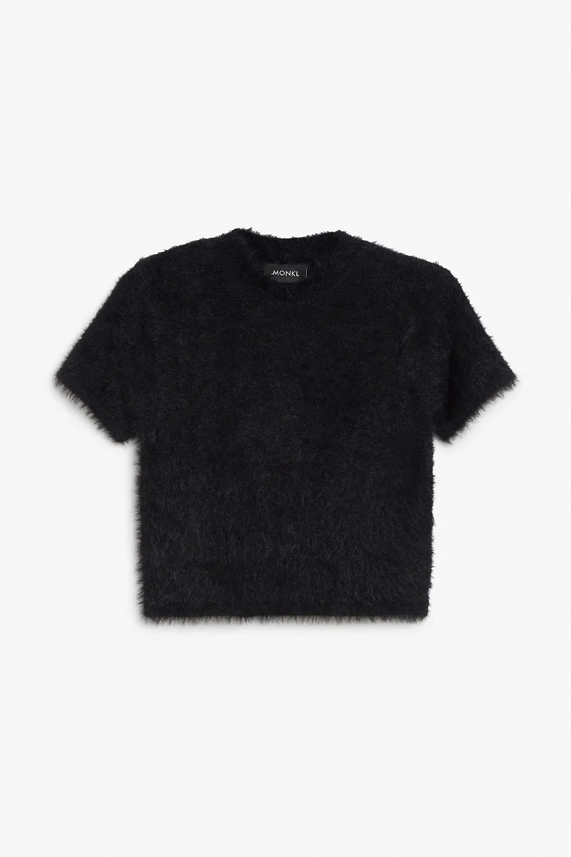 Fluffy crop top - Black