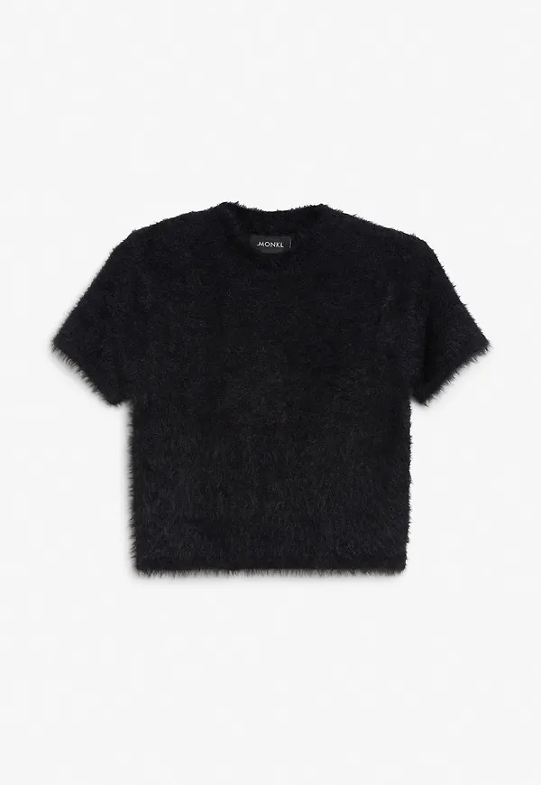 Fluffy crop top - Black