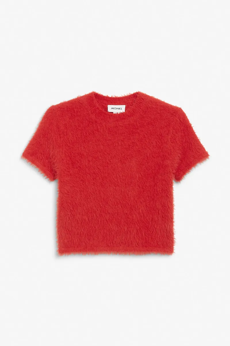 Fluffy crop top - Red