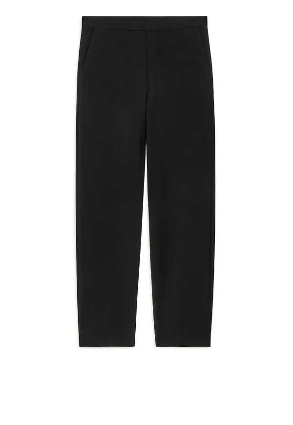 Fluid Barrel-Leg Trousers - Black
