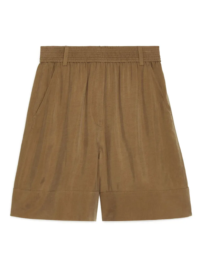 Fluid Cupro Shorts - Beige