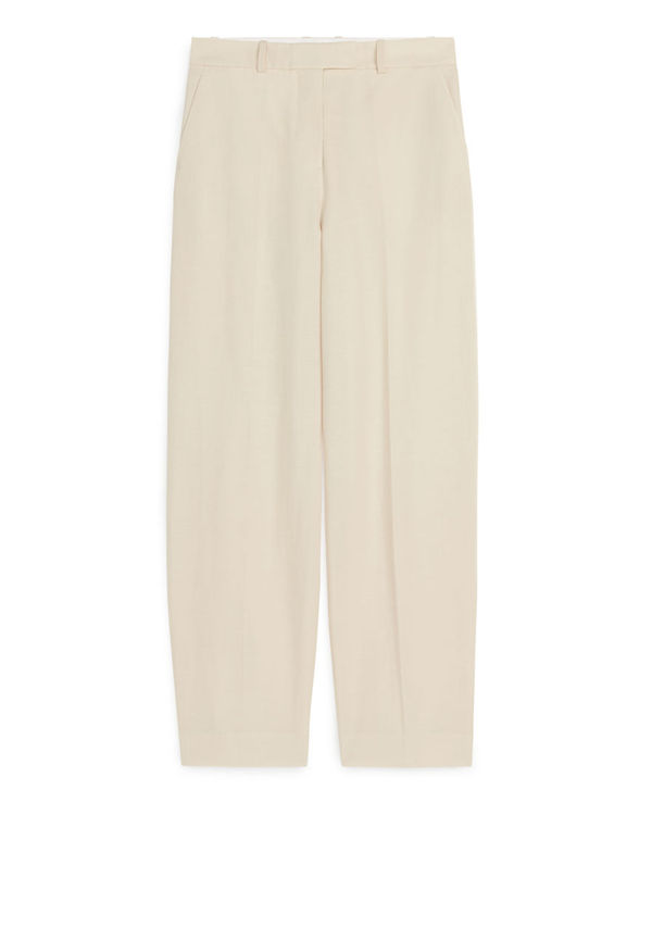 Fluid Tapered Trousers - Beige