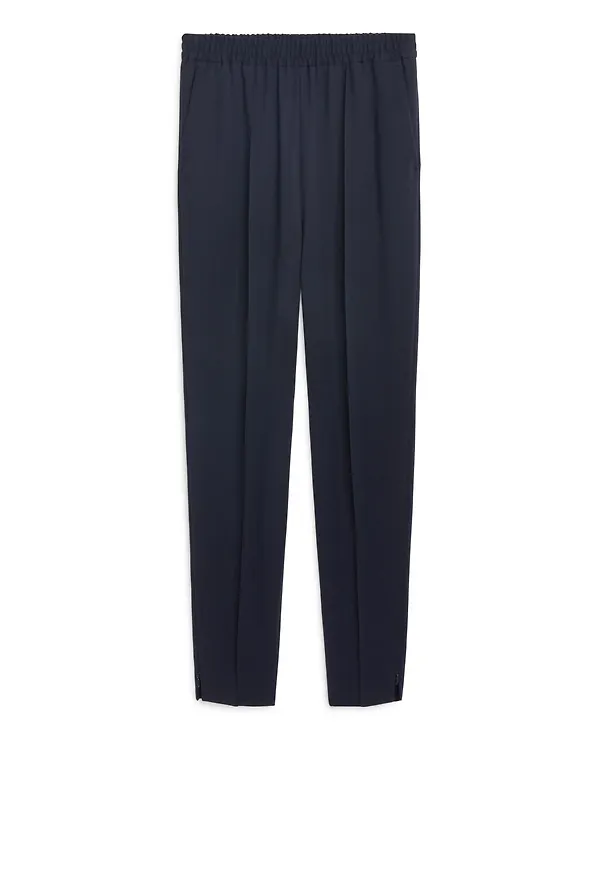 Fluid Wool Trousers - Blue
