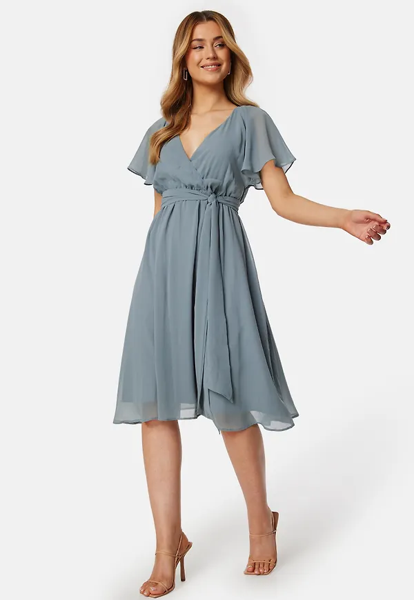 Flutter Chiffon Midi Dress