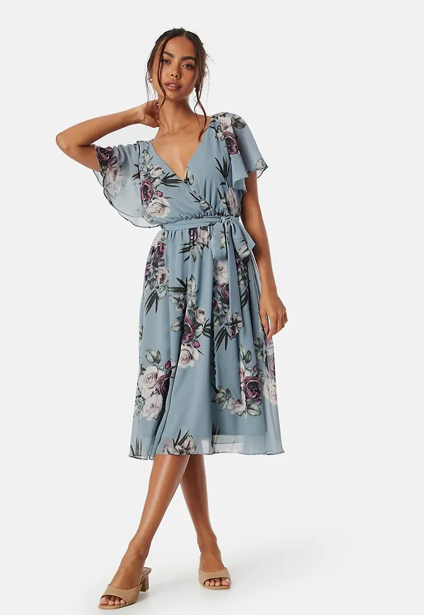 Flutter Floral Midi Dress