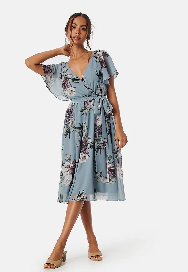 Flutter Floral Midi Dress